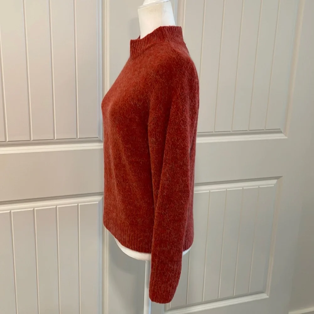 ICHI Ihamara Alpaca Touch Blend Knit Mock Neck Long Sleeve Pullover Swea…
